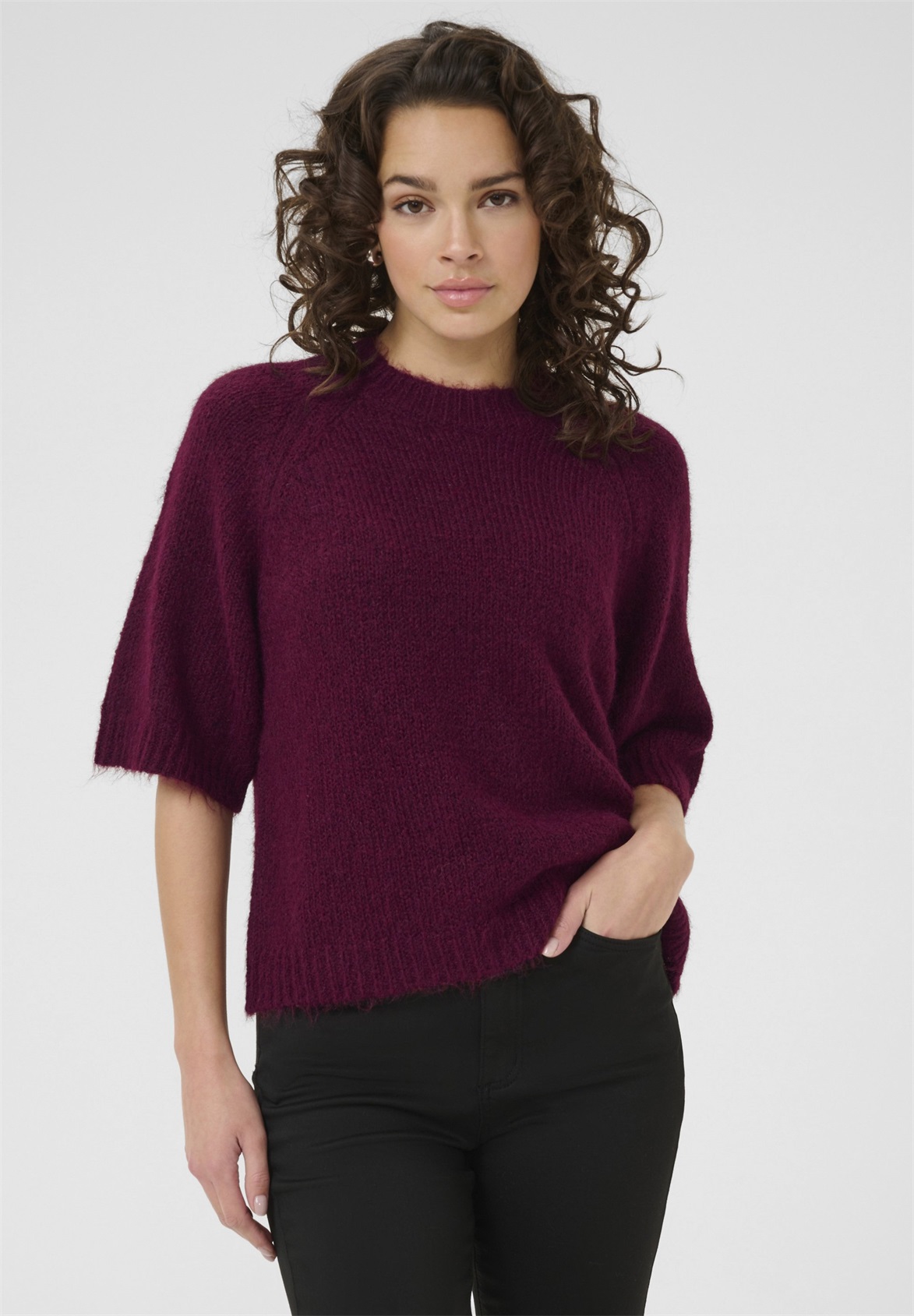 Kaffe KAEMILIE - Strickpullover - windsor wine/dunkelrot