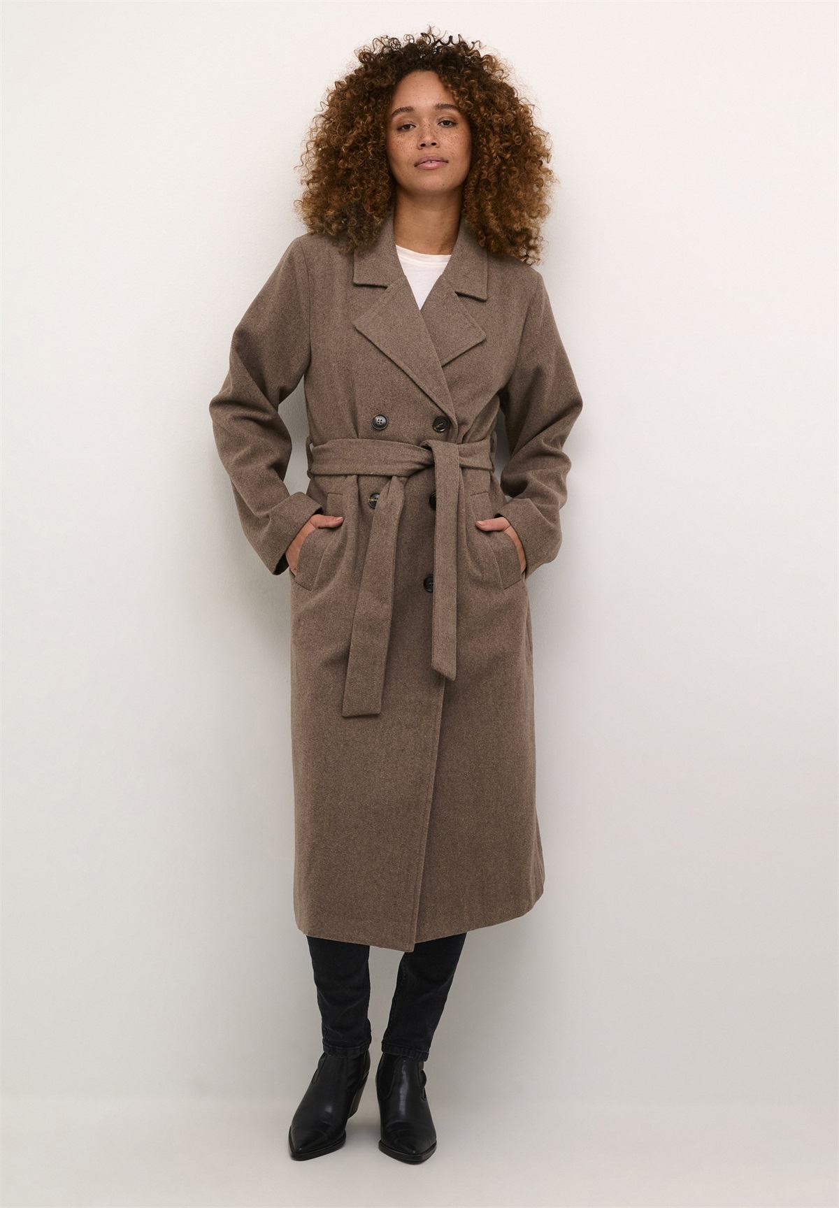 Kaffe KAfanny Long Coat - Trenchcoat - major brown c/braun