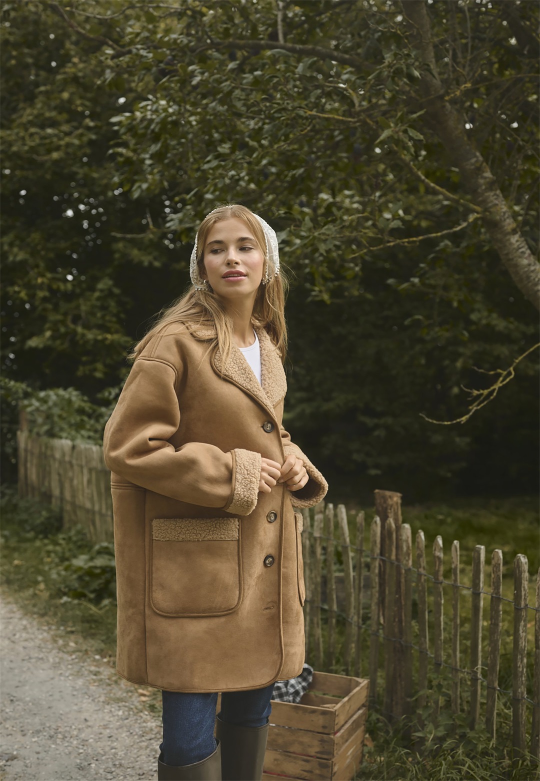 Kaffe MARLIE - Kurzmantel - toasted coconut/hellbraun