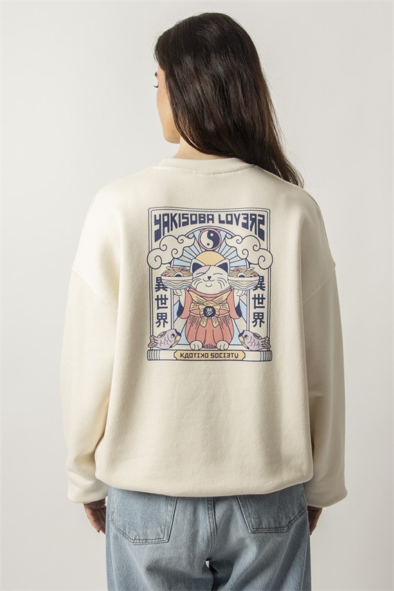 Kaotiko CREW YAKISOBA LOVERS UNISEX - Sweatshirt - ivory/offwhite