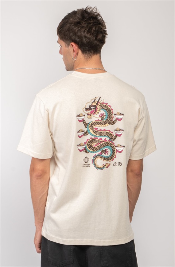 Kaotiko TIANLONG UNISEX - T-Shirt print - ivory/offwhite