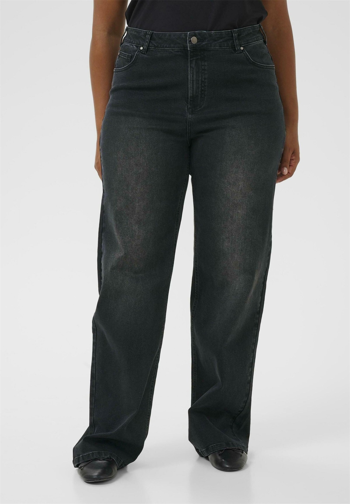 Kaffe Curve Loose Jeans - dark grey wash/dunkelgrau