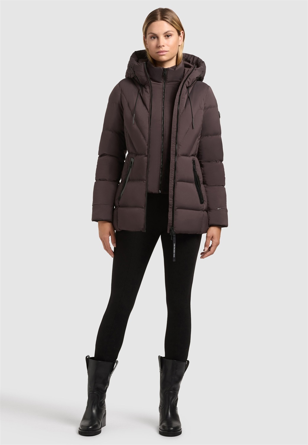 khujo RABB - Wintermantel - moody plum/dunkelbraun