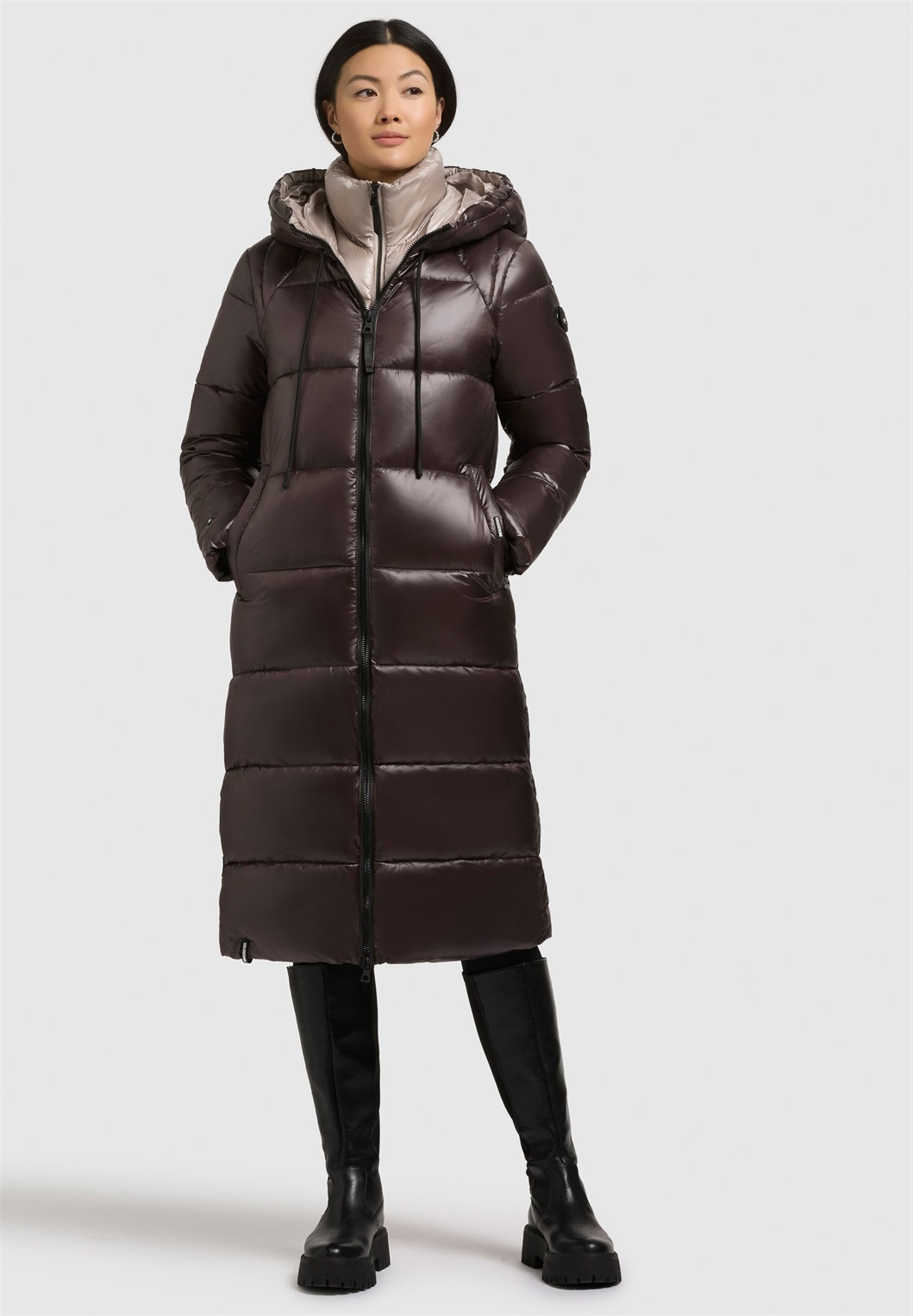 khujo NASHI - Wintermantel - moody plum/dunkellila