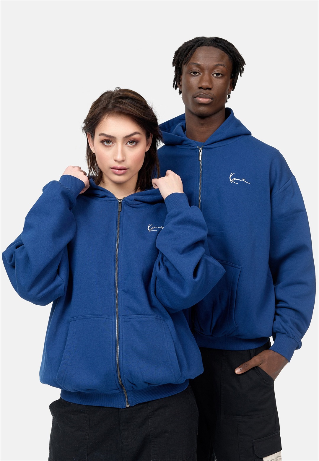 Karl Kani CHEST SIGNATURE ESSENTIAL ZIP HOODIE UNISEX - Sweatjacke - blue/dunkelblau