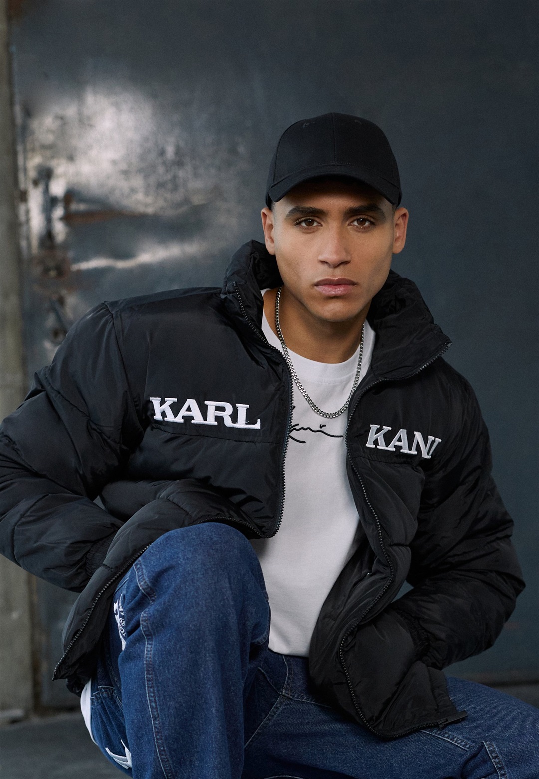 Karl Kani RETRO ESSENTIAL PUFFER JACKET UNISEX - Winterjacke - black/schwarz