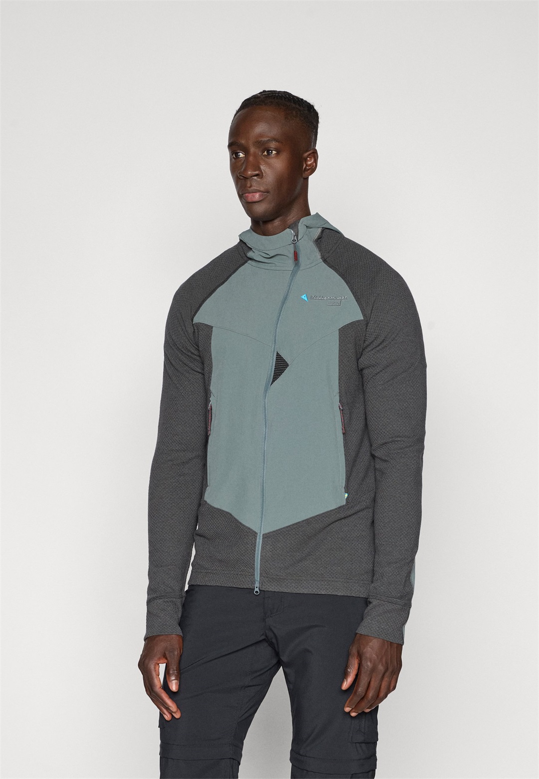 Klättermusen HUGIN ZIP HOODIE - Outdoorjacke - raven/teal grey/grau