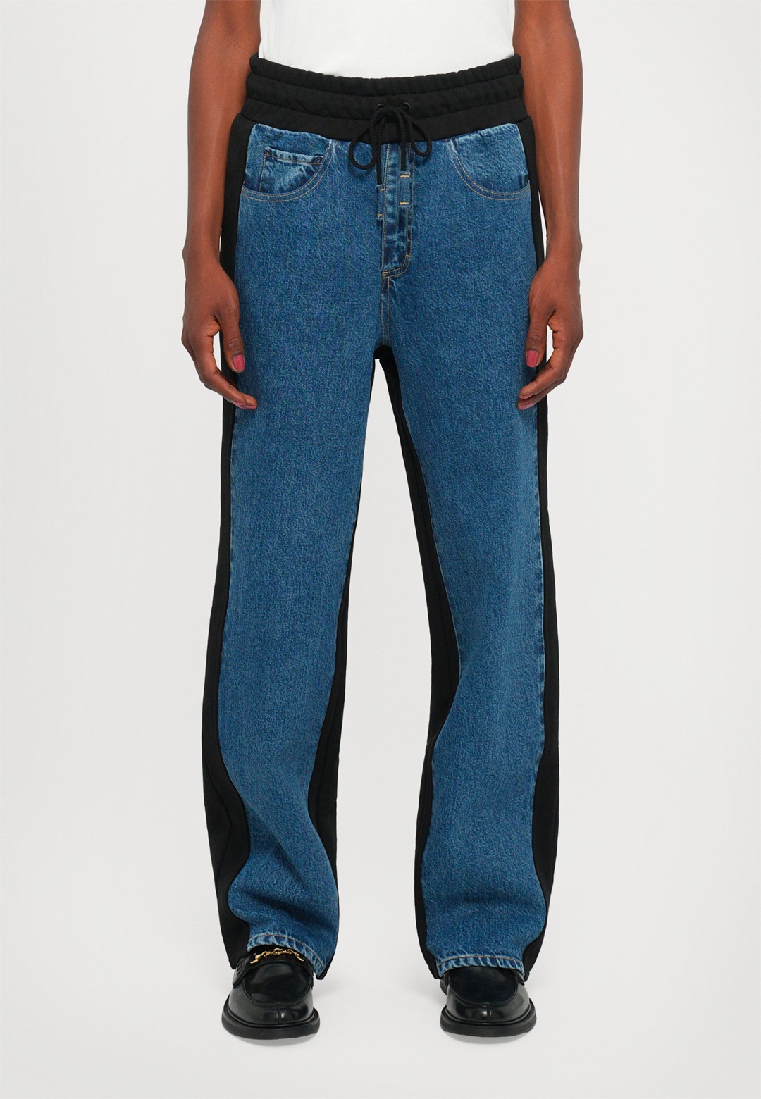 Ksenia Schnaider YIN YANG - Jeans Relaxed Fit - black/medium blue/schwarz