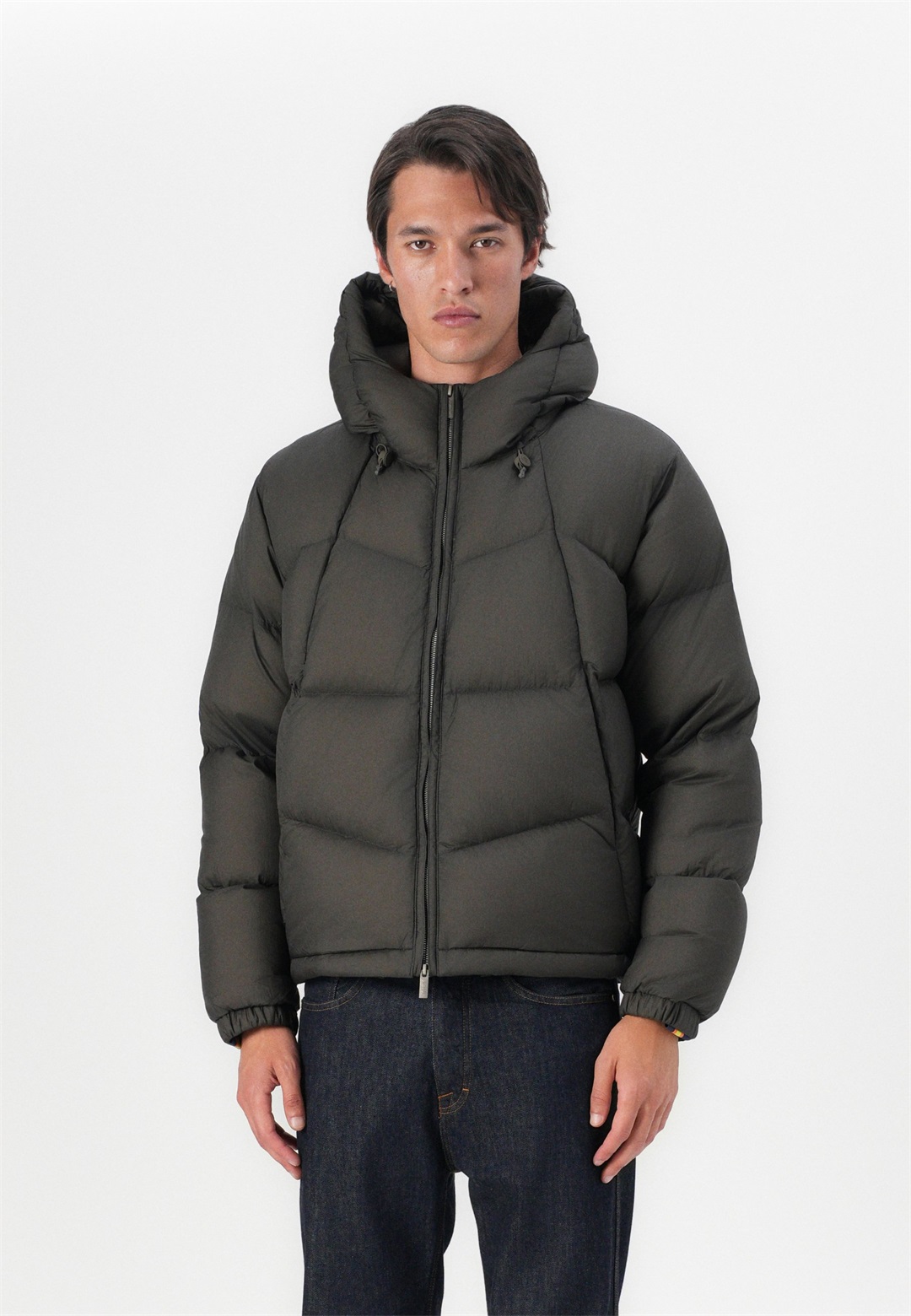 K-Way QUILL THERMO LIGHT UNISEX - Daunenjacke - black olive combo/dunkelgrün