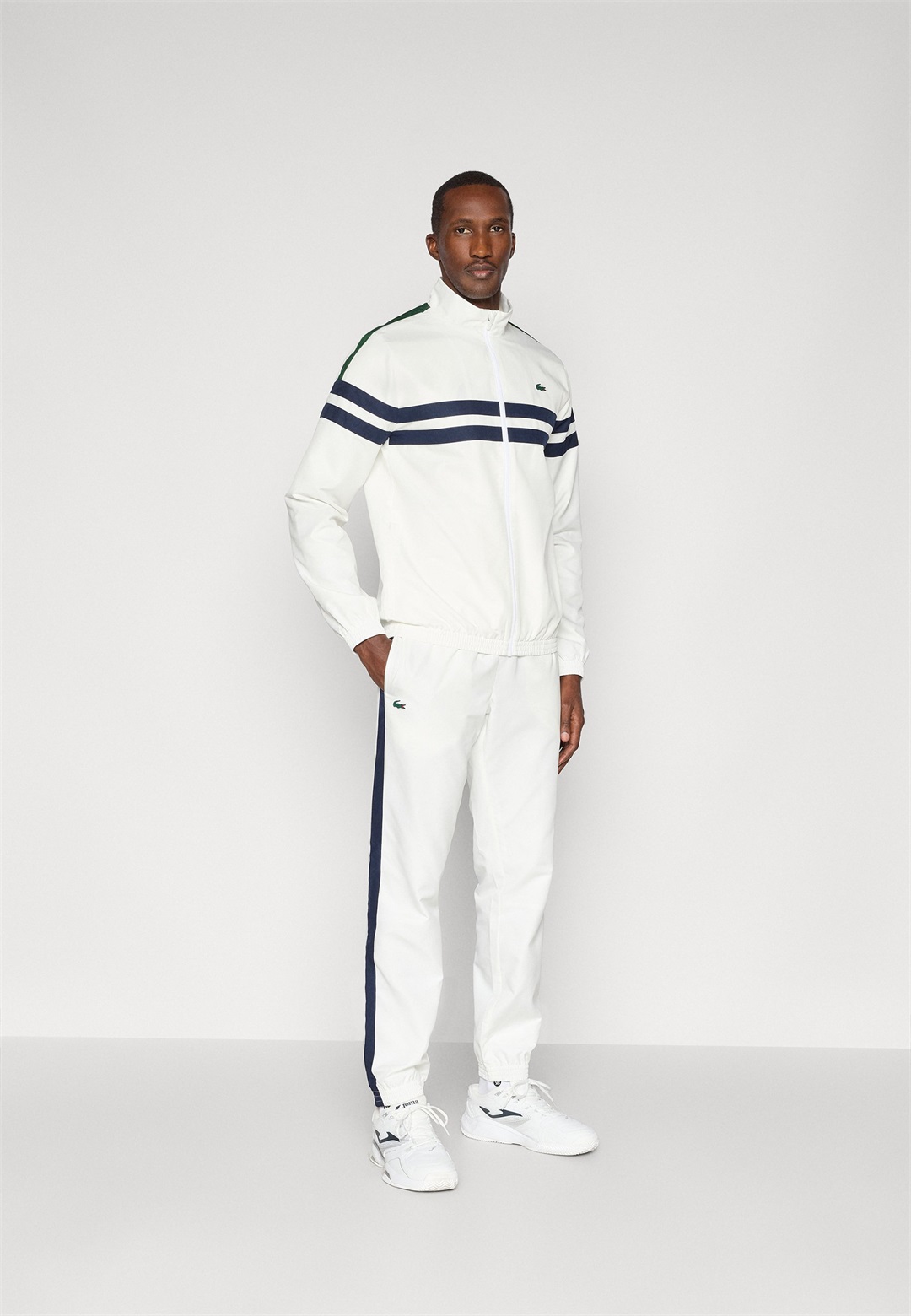 Lacoste Sport TENNIS TRACKSUIT SET - Trainingsanzug - flour/navy blue/green/offwhite