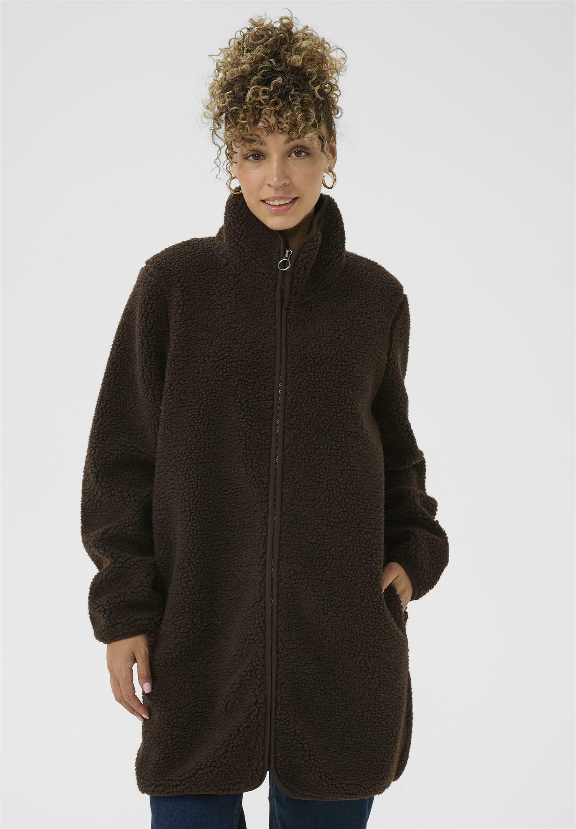 Love Copenhagen LCVIGGA LONG - TEDDY - Fleecejacke - chocolate plum/dunkelbraun
