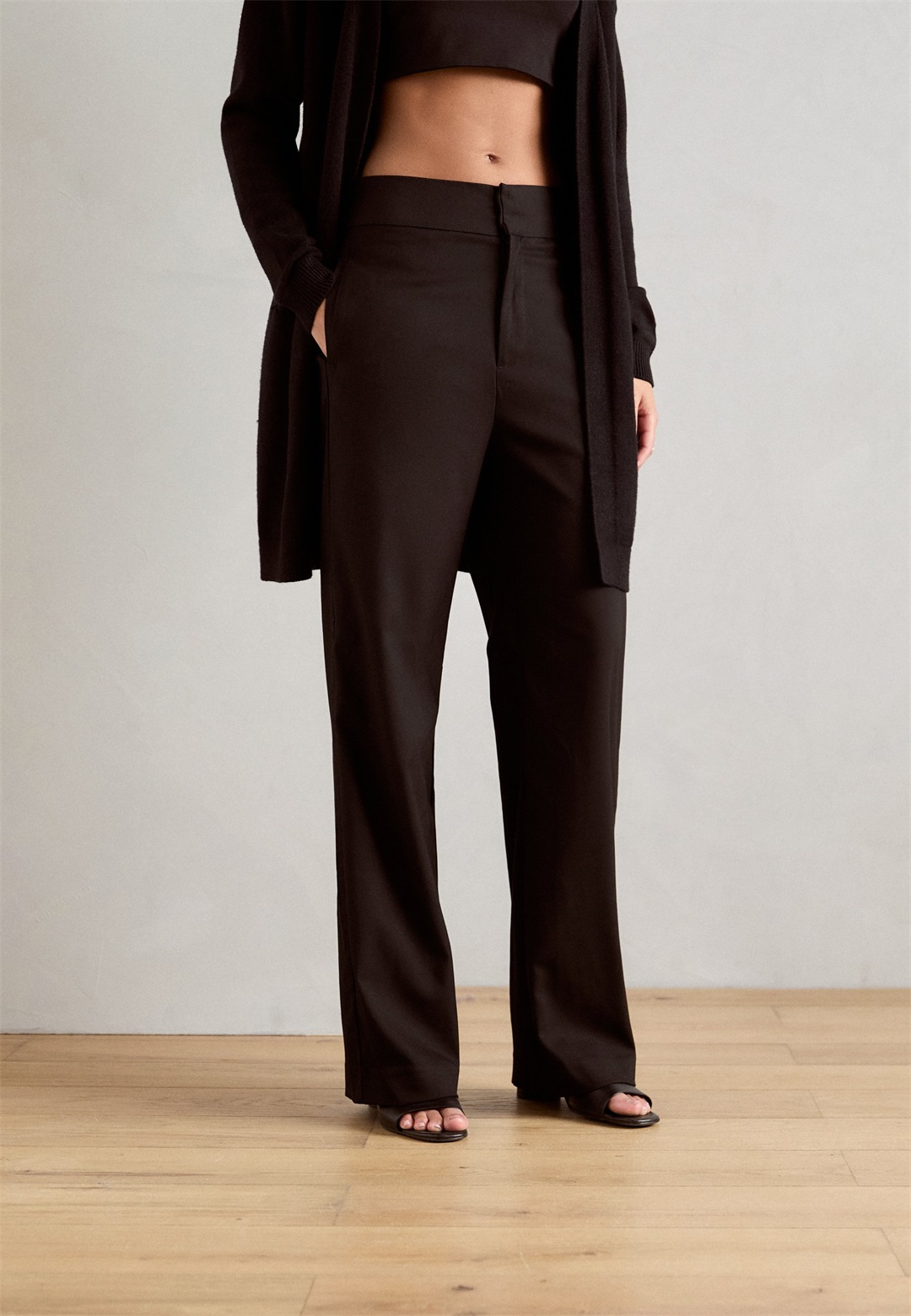 Lindex TROUSERS LYKKE - Stoffhose - black/schwarz