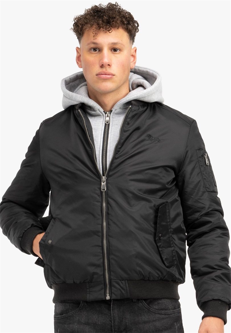 Lonsdale MIT KAPUZE CLIFTON ALL SEASONS - Bomberjacke - black/schwarz