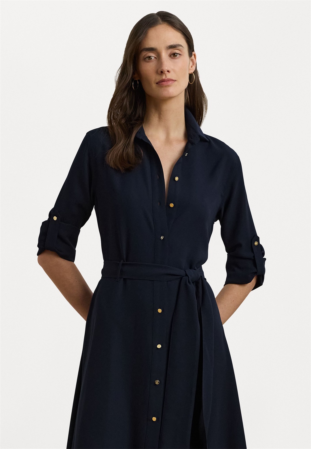 Lauren Ralph Lauren FIT AND FLARE SHIRTDRESS - Blusenkleid - navy/dunkelblau