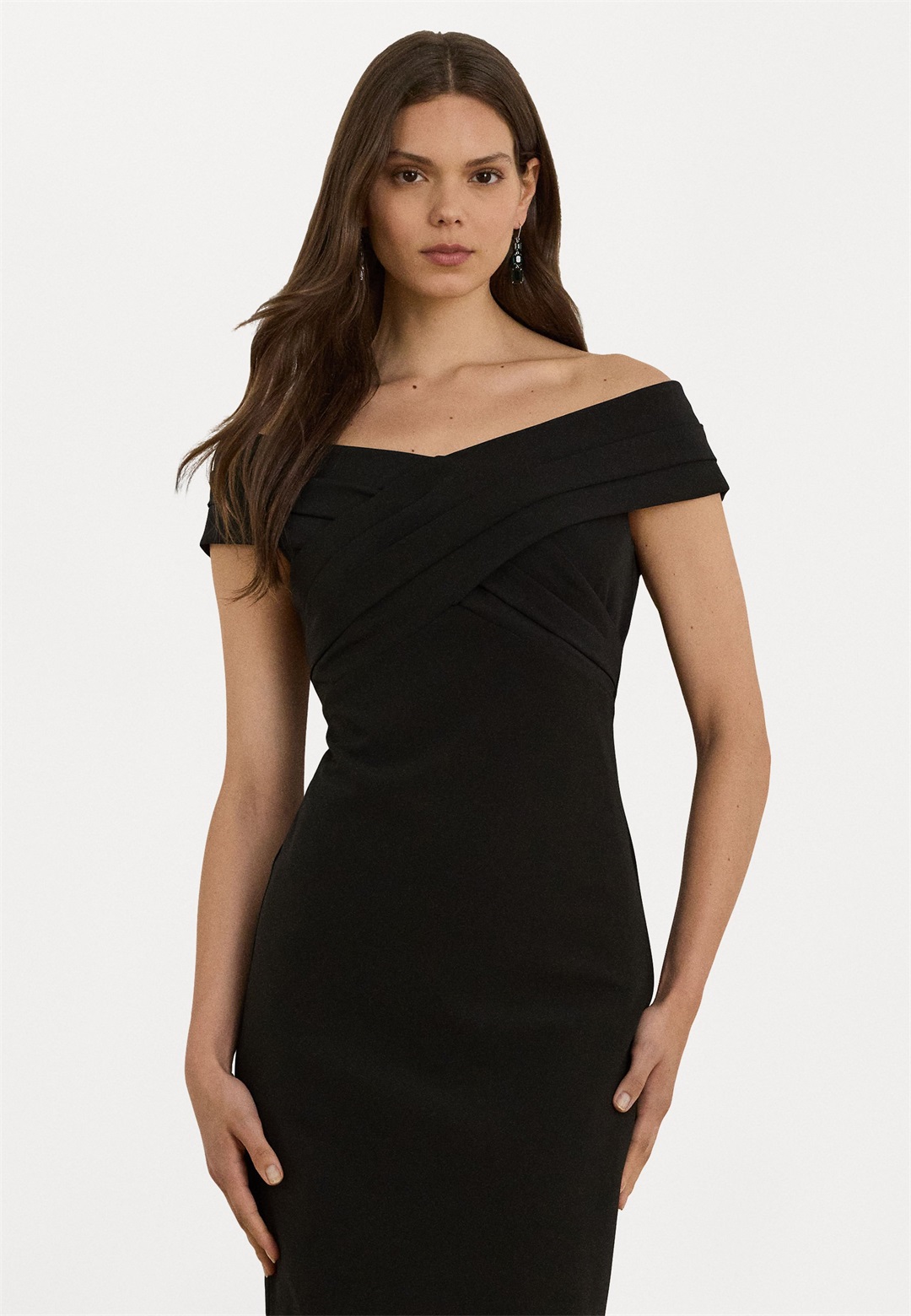 Lauren Ralph Lauren CREPE OFF-THE-SHOULDER COCKTAIL DRESS - Cocktailkleid/festliches Kleid - black/schwarz