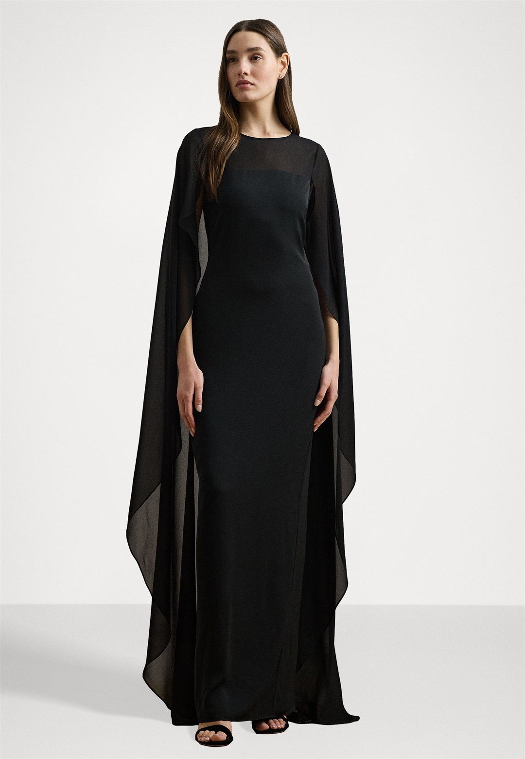 Lauren Ralph Lauren CAPE GEORGETTE GOWN - Ballkleid - black/schwarz