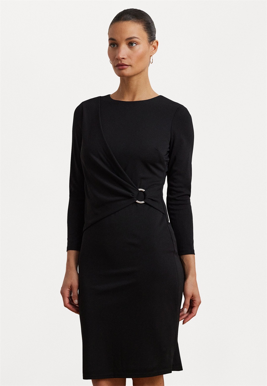Lauren Ralph Lauren JERSEY THREE QUARTER SLEEVE DRESS - Cocktailkleid/festliches Kleid - black/schwarz