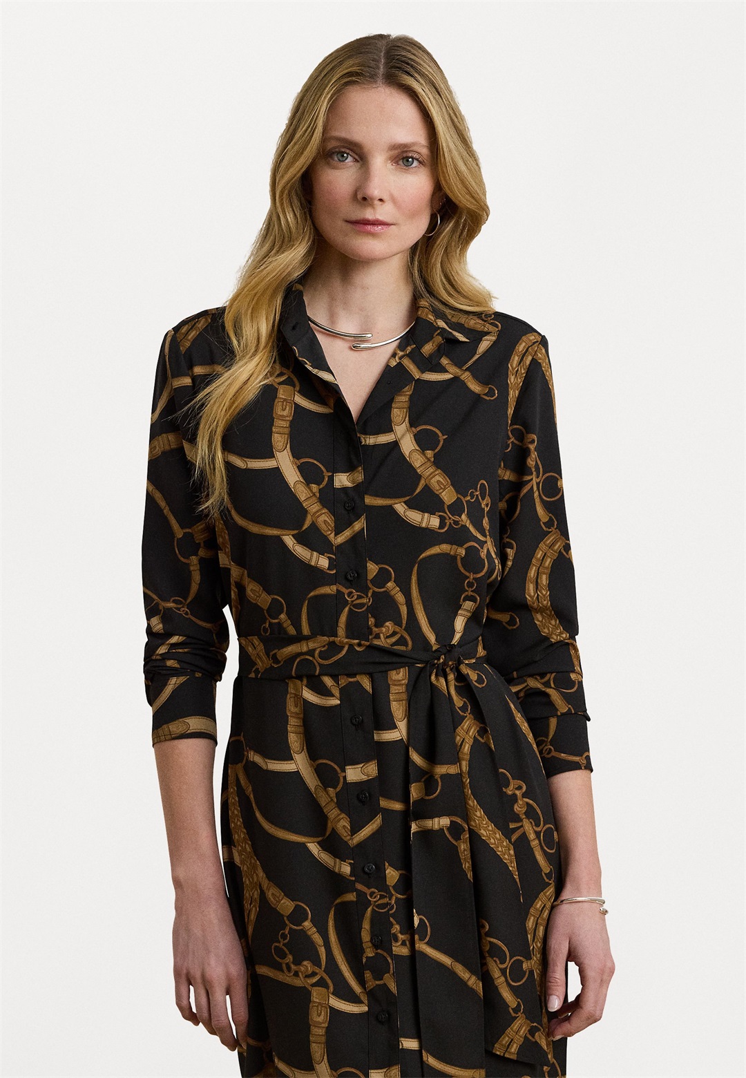 Lauren Ralph Lauren Belting Print Crepe Shirtdress - Blusenkleid - black/schwarz