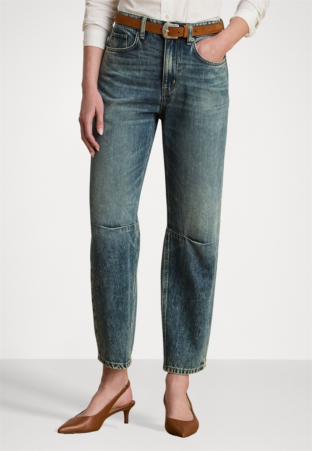 Lauren Ralph Lauren HIGHT-RISE BARREL JEAN - Jeans Straight Leg - haze wash/light-blue denim
