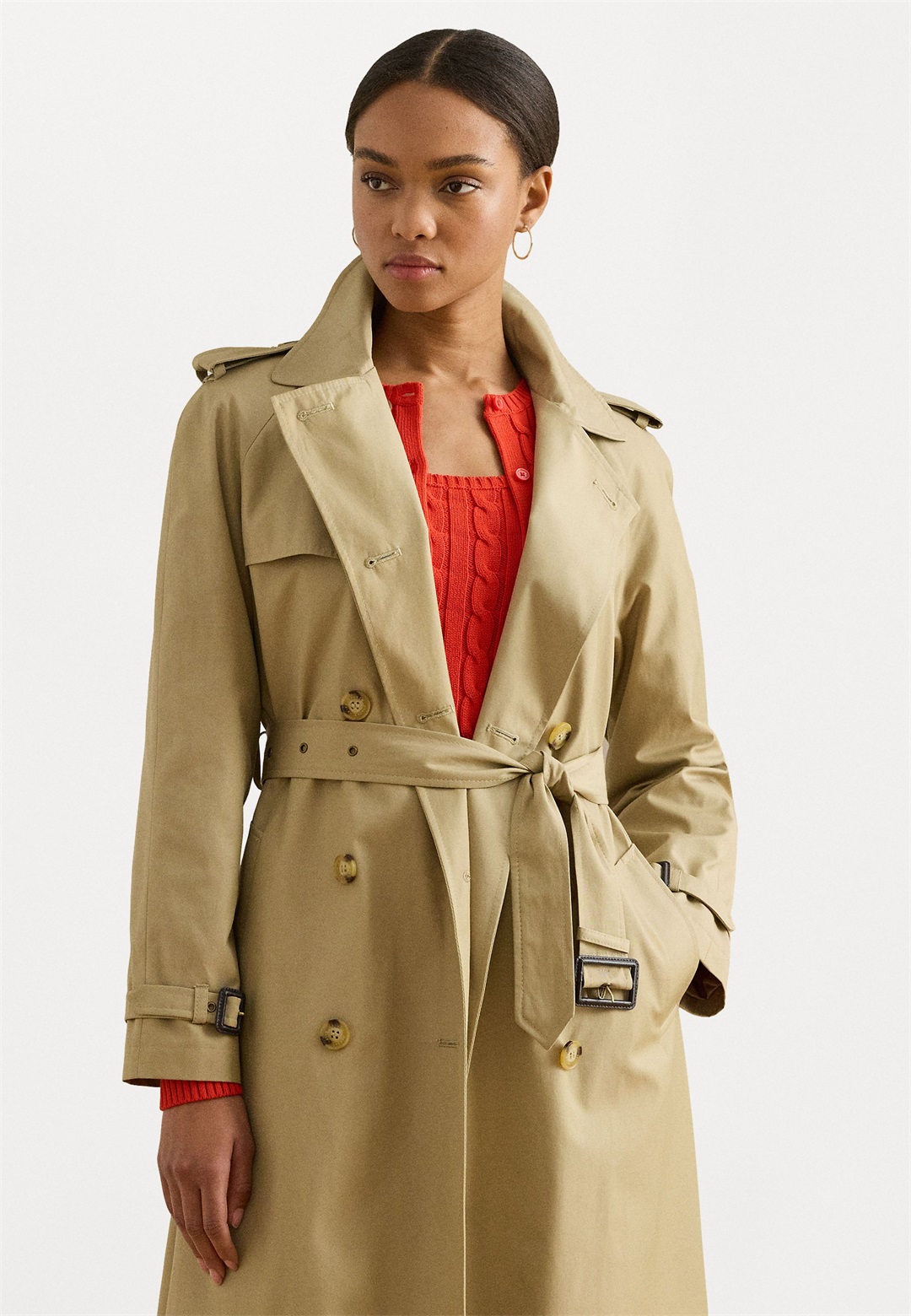 Lauren Ralph Lauren DOUBLE BREASTED BELTED TRENCH COAT - Trenchcoat - beige/tan