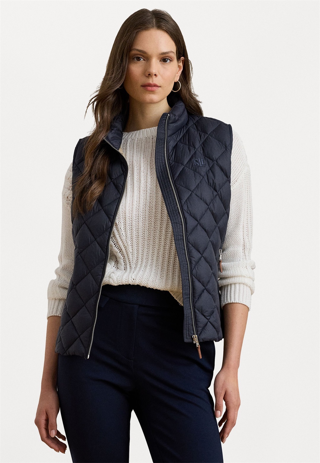 Lauren Ralph Lauren DIAMOND QUILTED MOCKNECK DOWN VEST - Weste - dark navy/dunkelblau