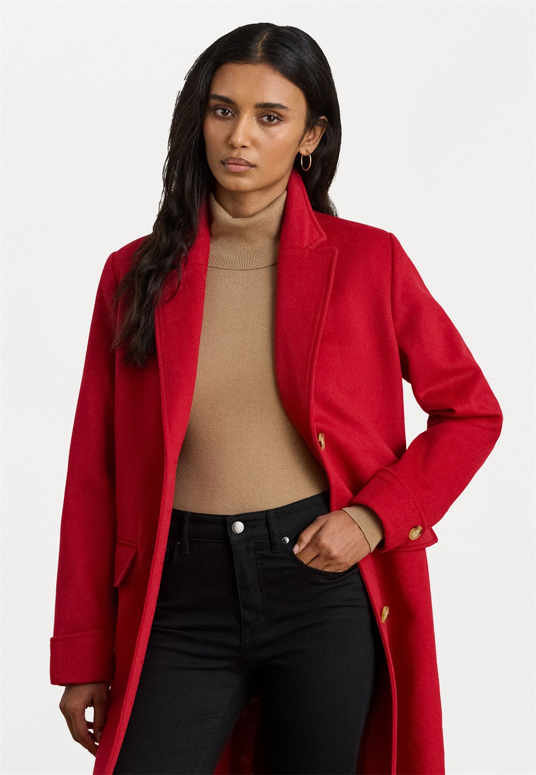 Lauren Ralph Lauren WOOL SB 38"-LINED-COAT - Klassischer Mantel - festive red/rot
