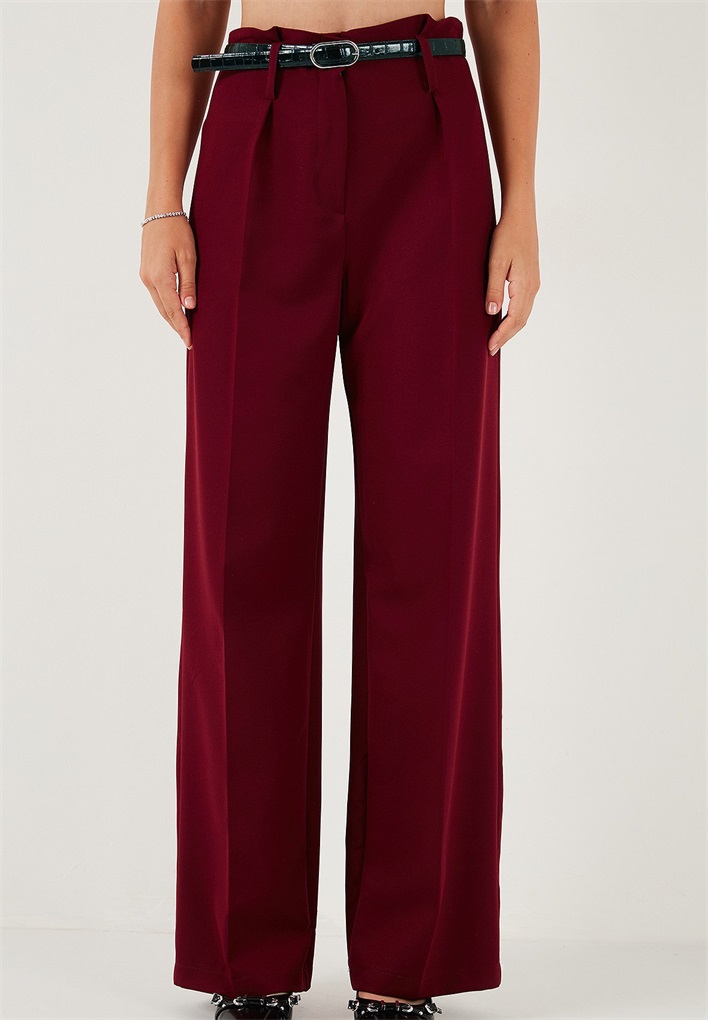 LELA REGULAR FIT - Stoffhose - bordeaux