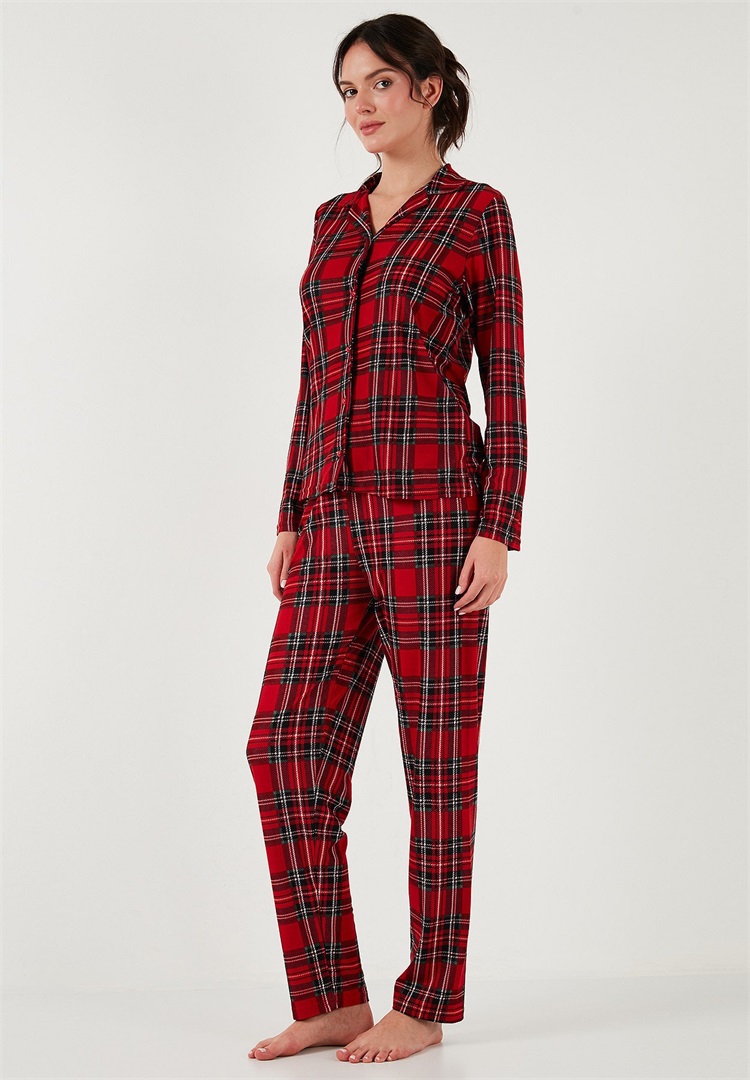 LELA SET REGULAR FIT - Nachtwäsche Set - red-green/rot