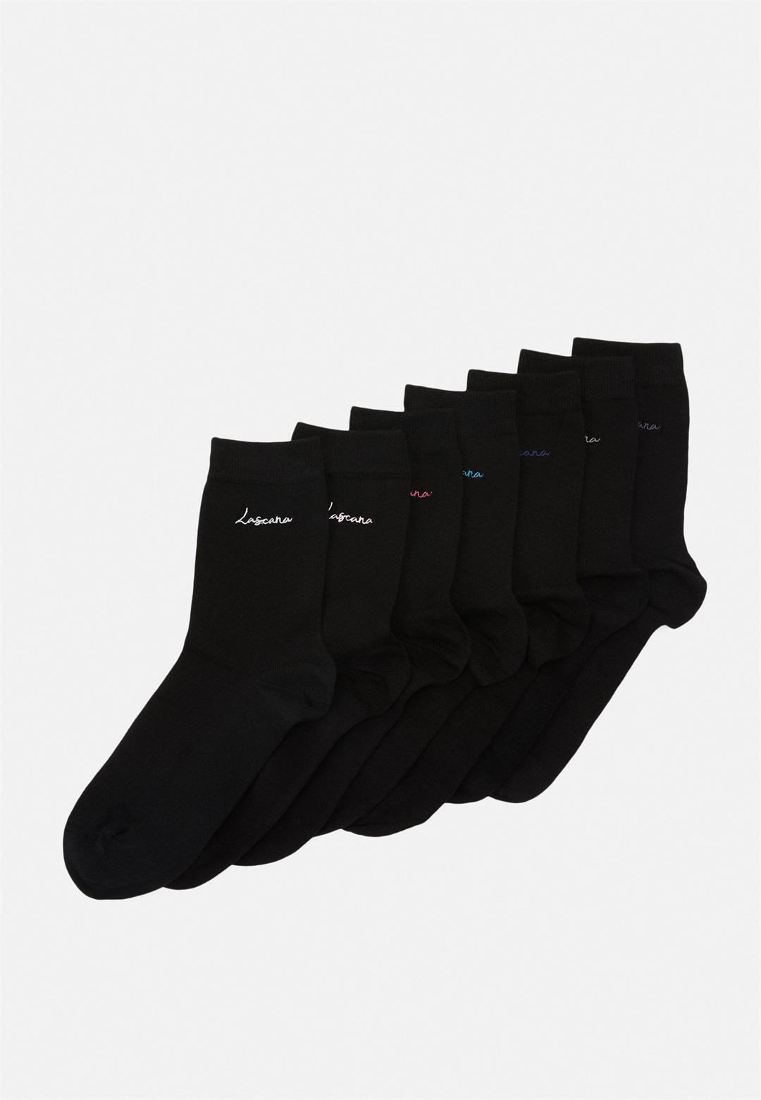 LASCANA SOCKS IN THE BOX 7 PACK - Socken - black/schwarz