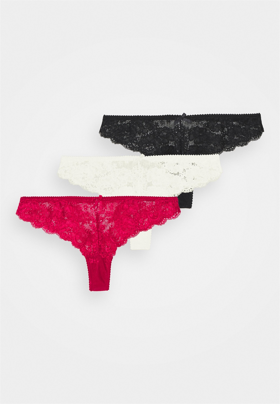 LASCANA MULTIPACK THONGS 3 PACK - String - creme/red/black/mehrfarbig