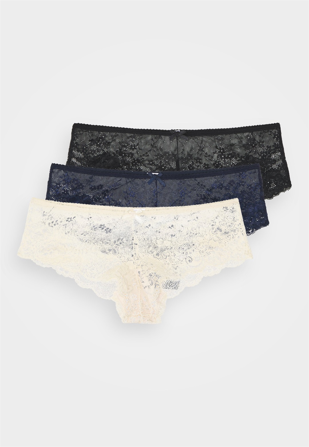 LASCANA 3 PACK - Panties - creme/black/blue/mehrfarbig