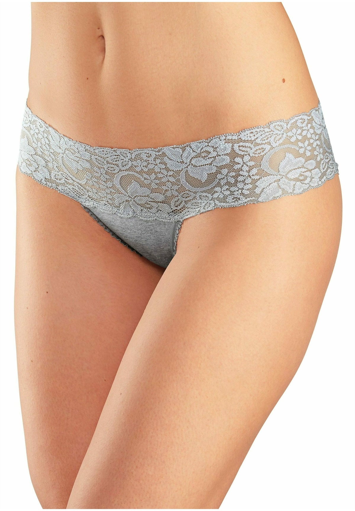 LASCANA BRASIL 3 PACK - Slip - weiß/ grau-meliert /schwarz/mehrfarbig