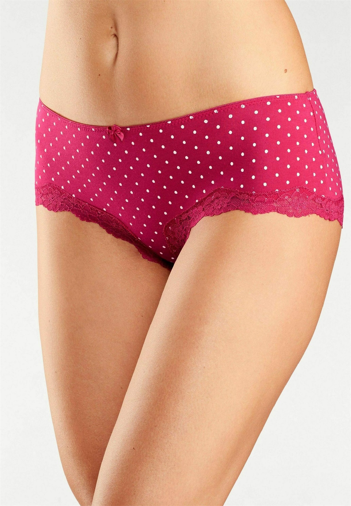 LASCANA 3 PACK - Slip - rot gestreift uni gepunktet/rot