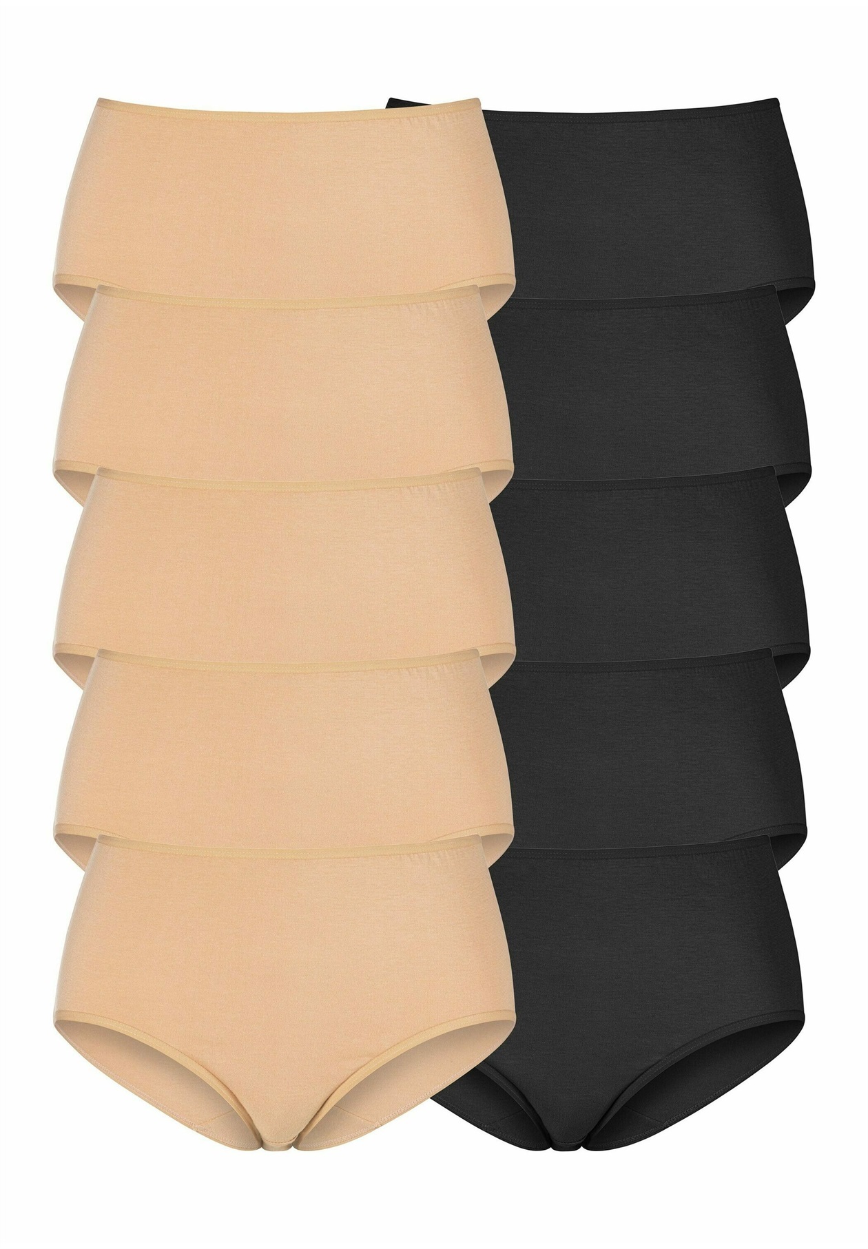 LASCANA 10 PACK - Slip - beige / schwarz/beige