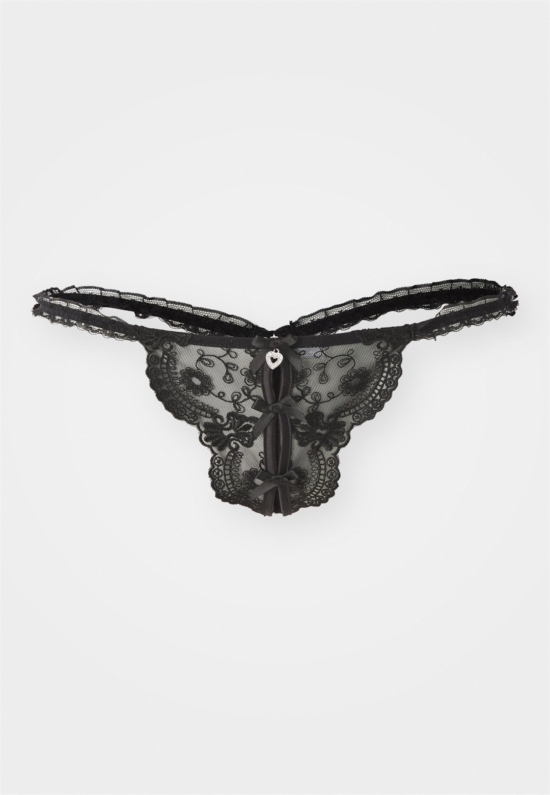 LASCANA PETITE FLEUR BY LASCANA THONG OUVERT - String - black/schwarz