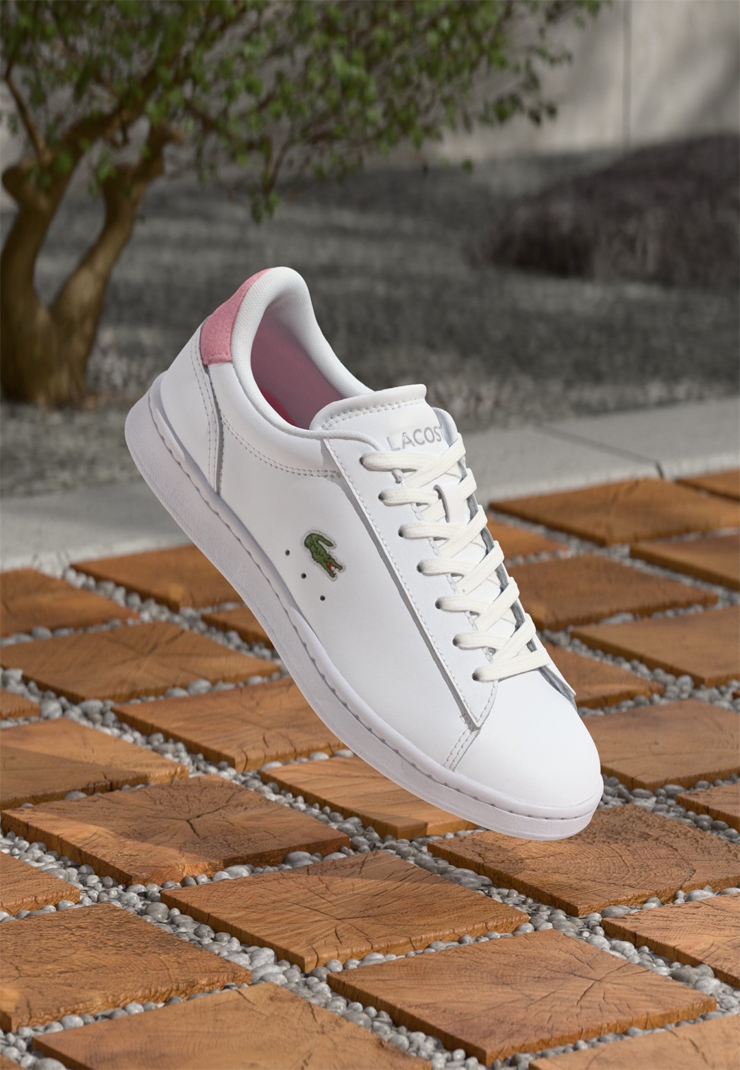 Lacoste CARNABY SET 224 - Sneaker low - white/light pink/weiß