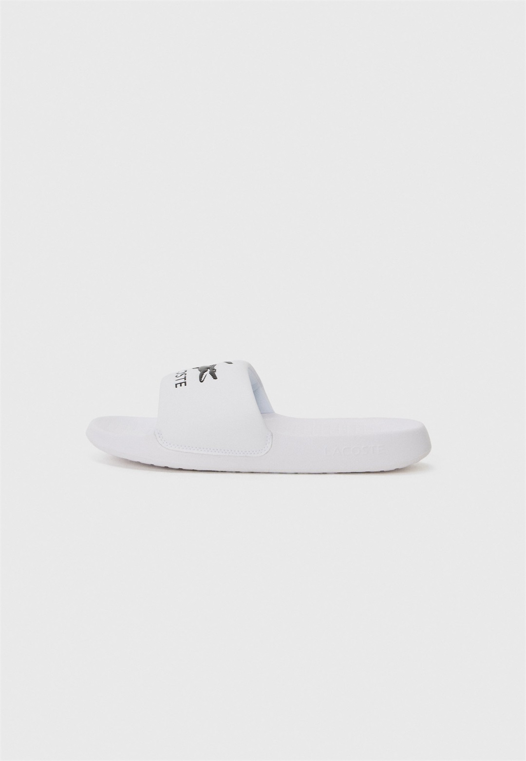 Lacoste SERVE SLIDE 1.0 - Pantolette flach - white/black/weiß