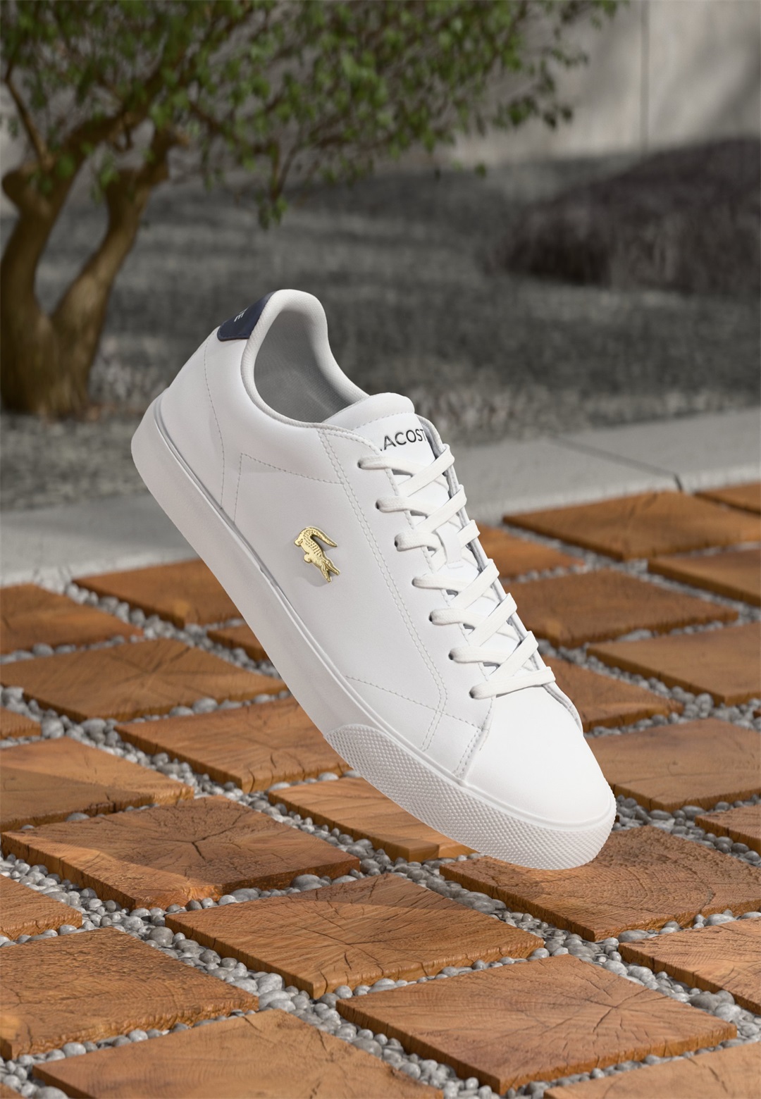 Lacoste LEROND SET 225 - Sneaker low - white/navy/weiß