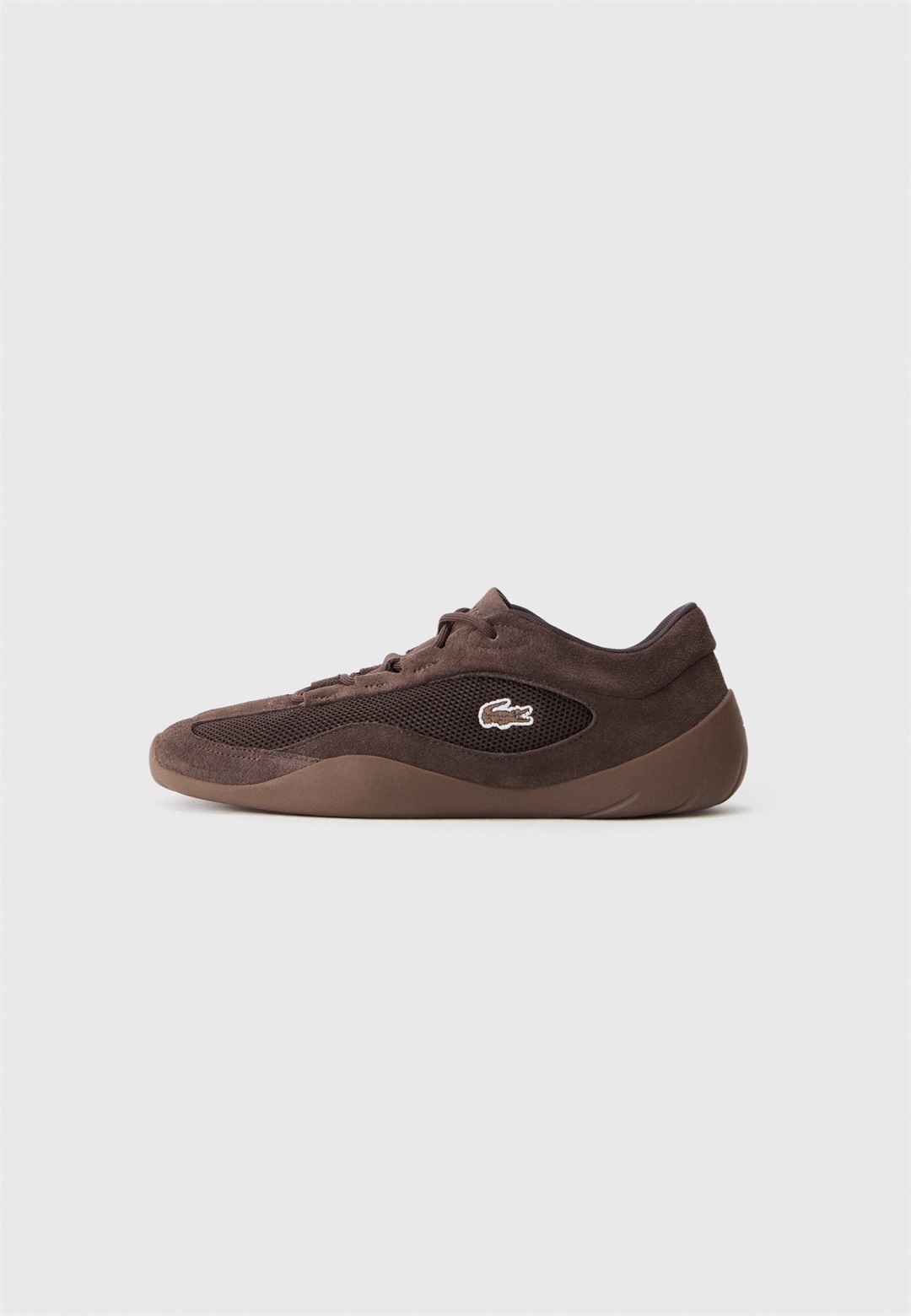 Lacoste NET LOW - Sneaker low - dark brown/dark gum/braun