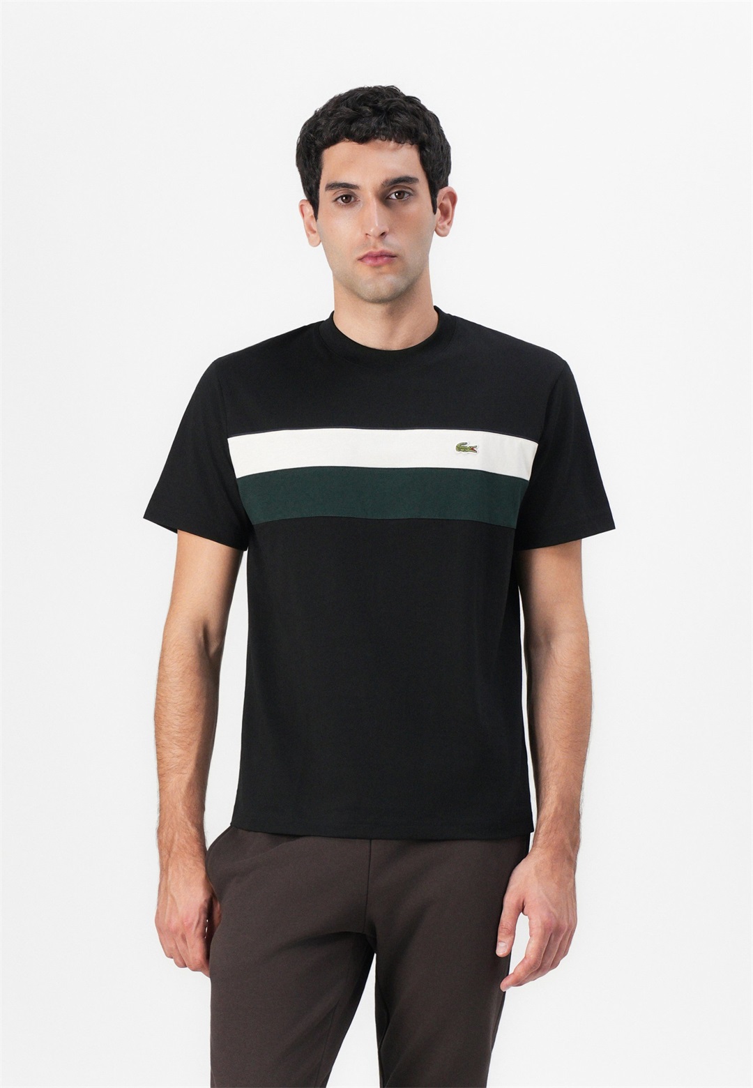 Lacoste T-Shirt print - black/lapland/sinople/schwarz