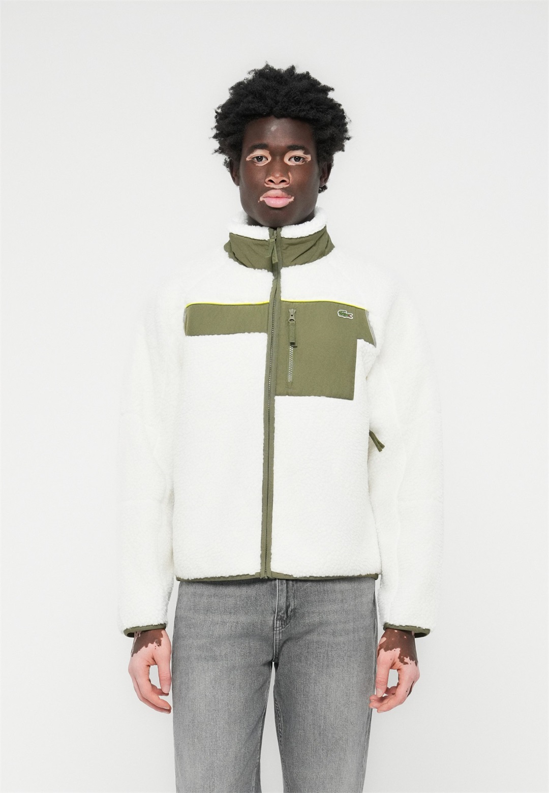Lacoste Fleecejacke - flour/olive/offwhite