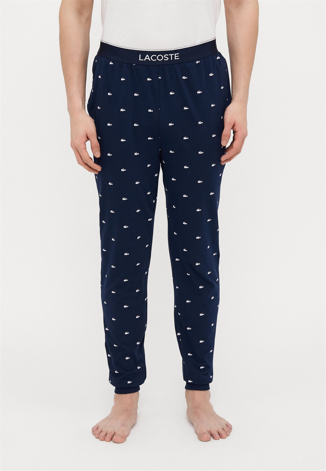 Lacoste LOUNGEWEAR PYJAMA PANTS - Nachtwäsche Hose - bleu marine/blanc/dunkelblau