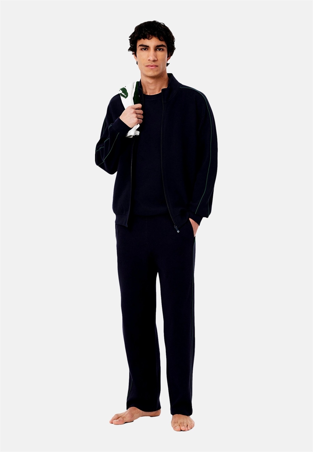 Lacoste Nachtwäsche Shirt - abysm green/schwarz