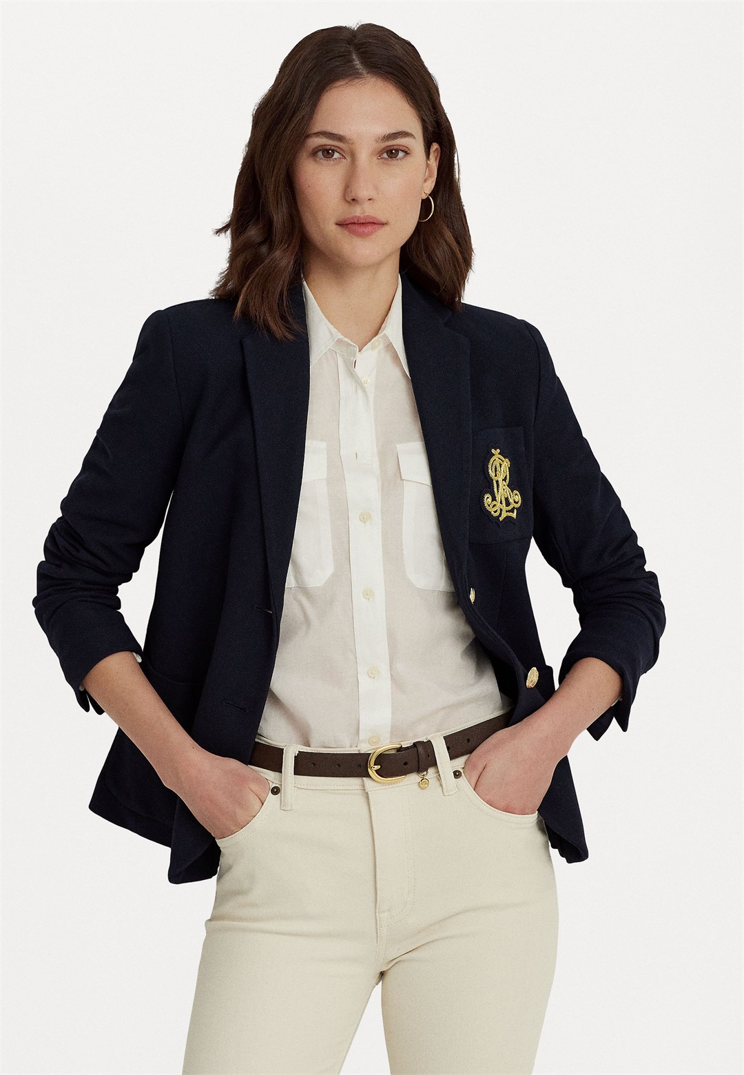 Lauren Ralph Lauren Petite BULLION JACQUARD BLAZER - Blazer - navy/blau