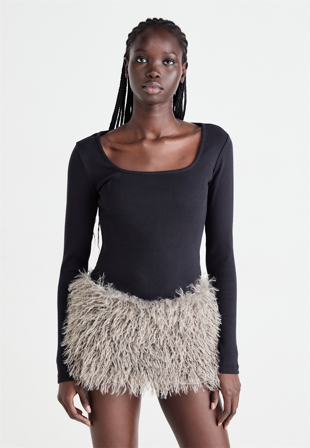 Lee SQUARE NECK - Langarmshirt - black/schwarz