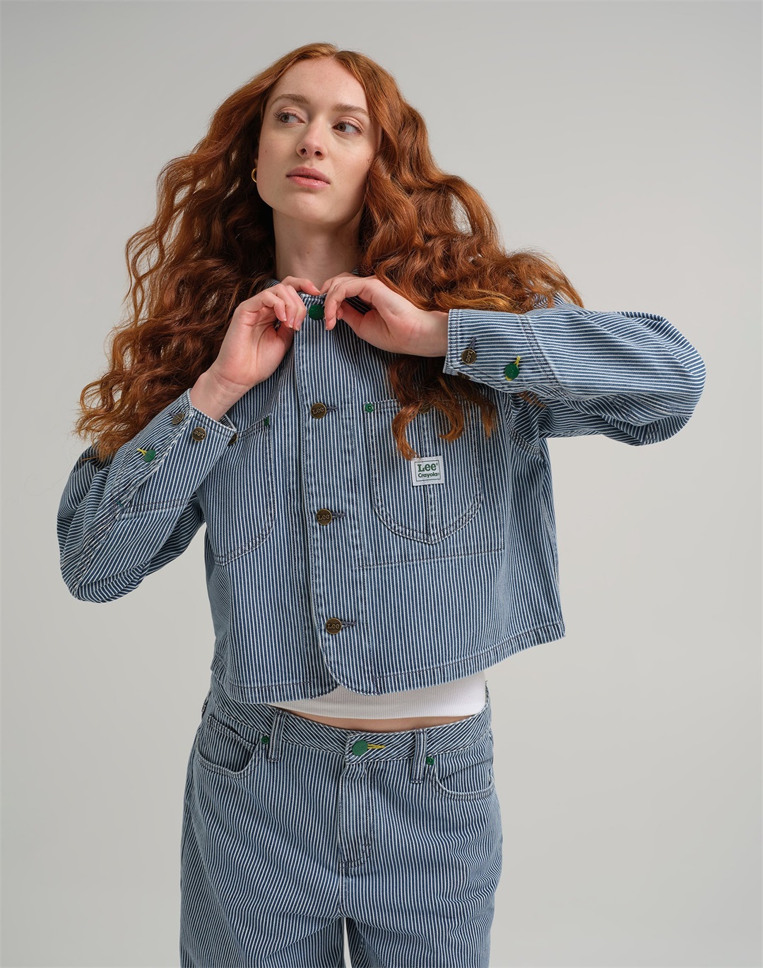 Lee LEE x CRAYOLA CROPPED CHORE JACKET - Jeansjacke - blue/blau