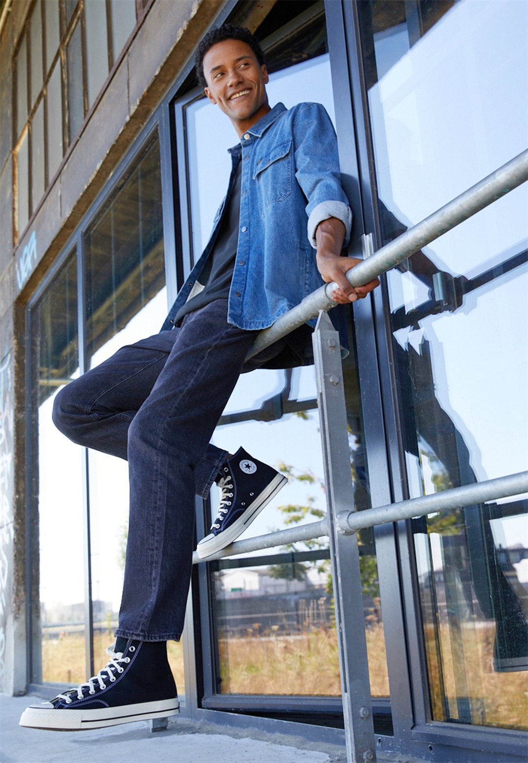 Lee WEST - Jeans Relaxed Fit - rock/black denim