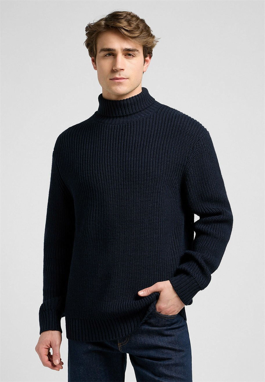 Lee LONG SLEEVE HEAVY TURTLE NECK - Strickpullover - rivet navy/dunkelblau