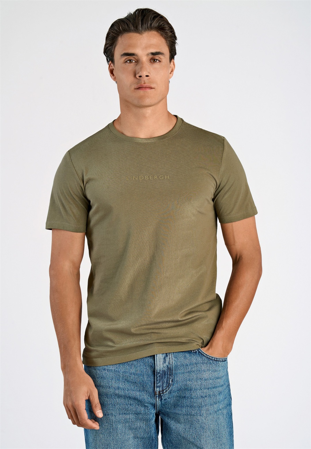 Lindbergh TEE - T-Shirt basic - dk olive/oliv