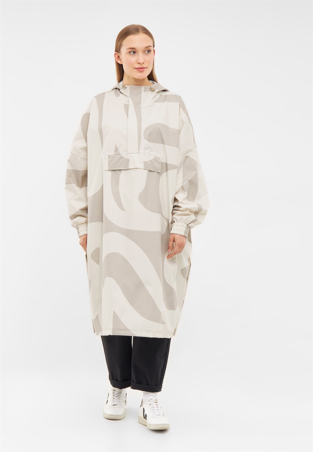 Larkson LYKKE Rain Poncho - Parka - sand cream brush/sand